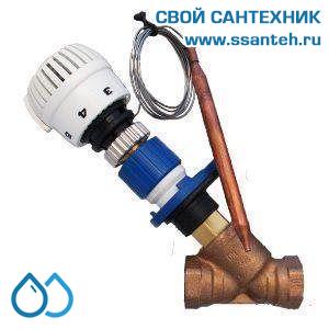 18818   TERMICUS T75V5010-15 Регулятор температуры прямого действия, DN15, +20...+70°С, Kvs 1,5 м3/час, с выносным термобаллоном